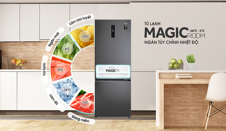 Tủ lạnh Aqua Inverter 292 lít AQR-B339MA(HB) ngăn đa năng