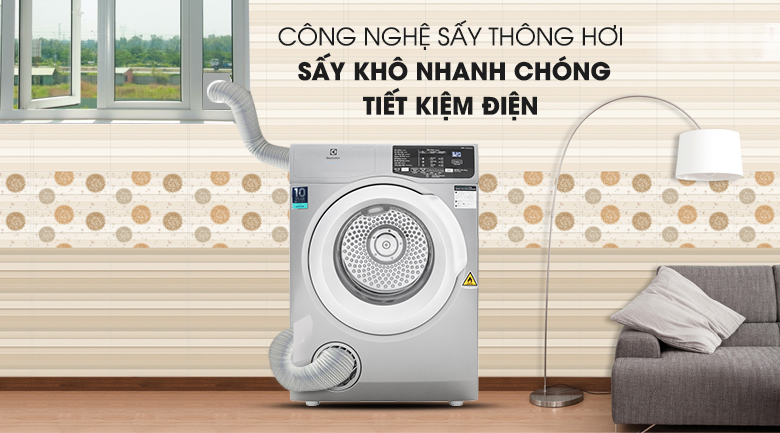 Công nghệ sấy thông hơi - Máy sấy Electrolux 8 Kg EDV805JQSA