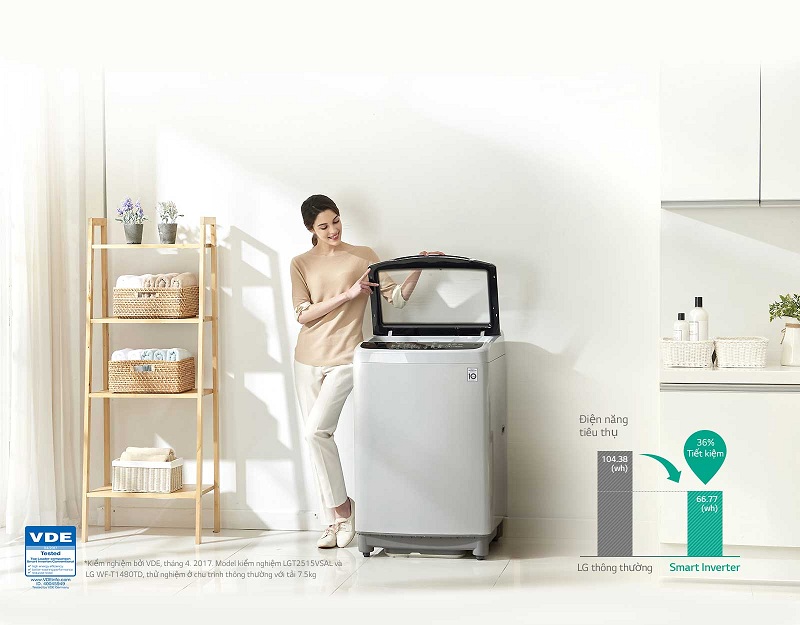 Máy giặt LG Inverter 9.5 kg T2395VS2W – Smart Inverter
