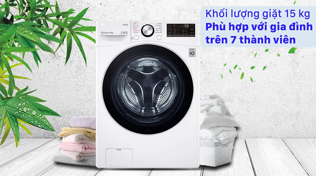 Electrolux Inverter 15 Kg F2515STGW-Khối lượng giặt 15kg, phù hợp gia đình đông người (trên 7 thành viên)