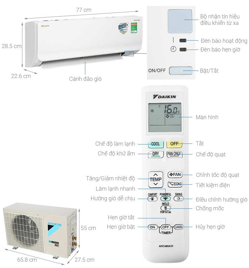 Điều hoà Daikin Inverter 1.5 HP FTKA35VMVMV