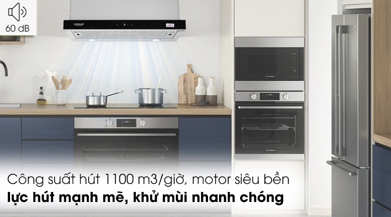 Công suất Máy hút mùi âm tủ Sunhouse SHB6288MT 