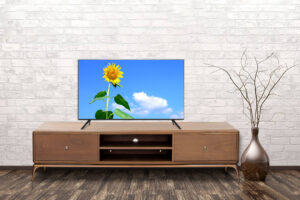 Empty interior of room with vase over brick wall background 3d rendering